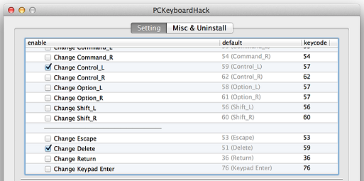 PCKeyboardHack settings 2